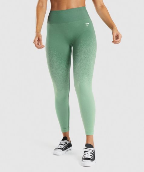 Women's Gymshark Adapt Ombre Seamless Leggings Green | CA 5187DA